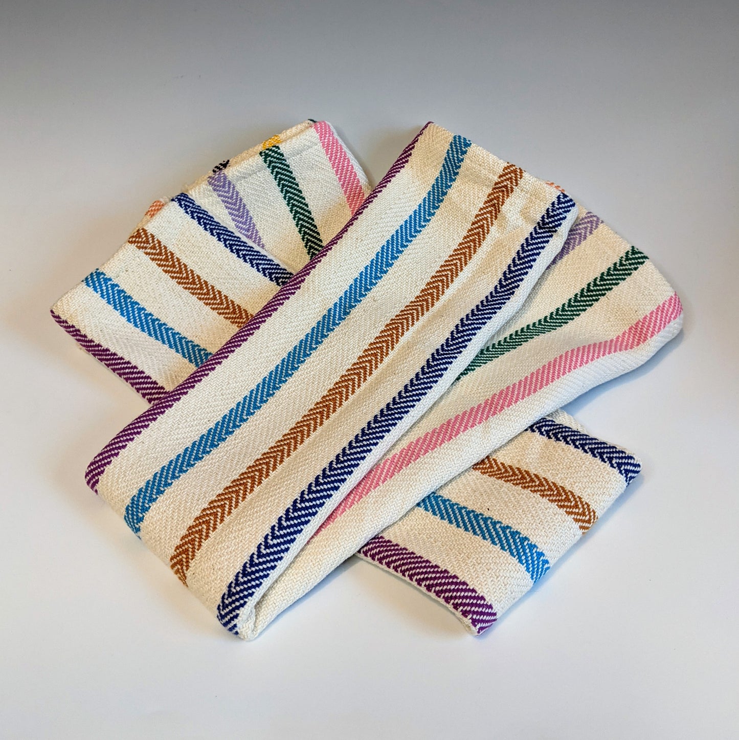 PAIR OF HANDMADE WOVEN TOWELS - CHOICE OF PATTERN