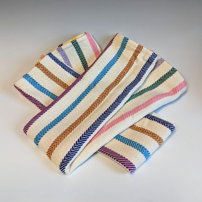 PAIR OF HANDMADE WOVEN TOWELS - CHOICE OF PATTERN