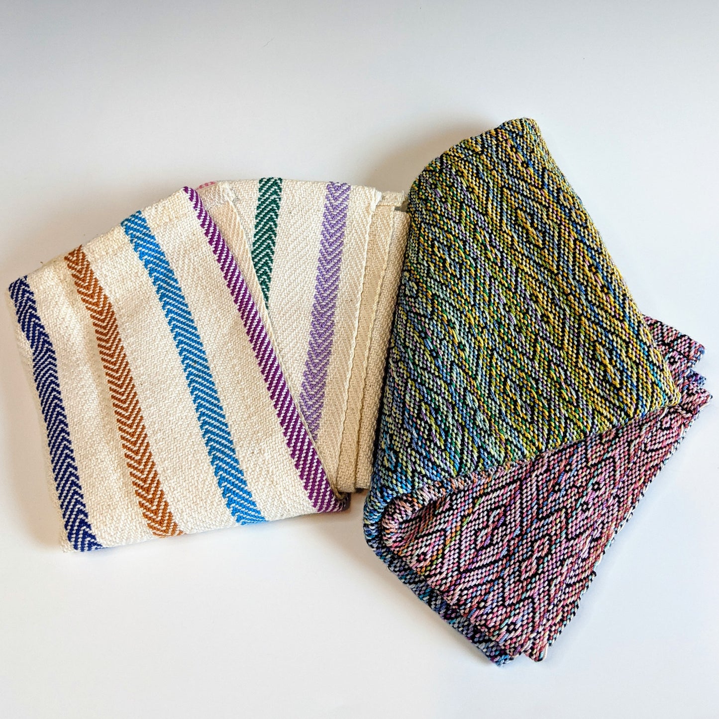 PAIR OF HANDMADE WOVEN TOWELS - CHOICE OF PATTERN